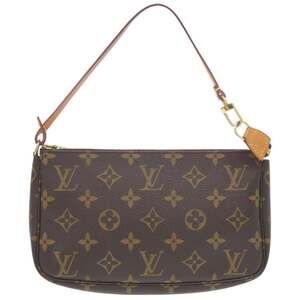 LOUIS VUITTON Authentic Brown Monogram Pochette Pouch
